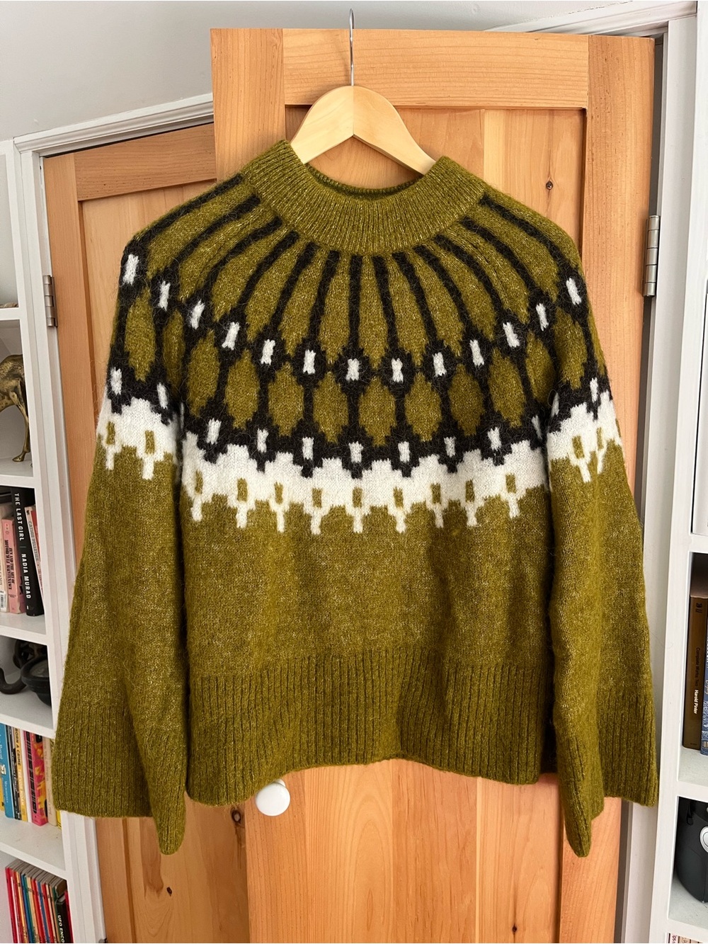 Banana Republic Olive Green Nordic fair isle Women's Sweater alpaca